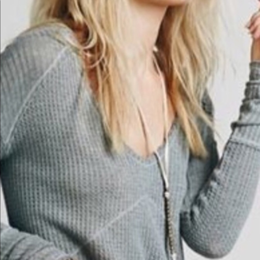 Free People sunset park  gray oversized thermal